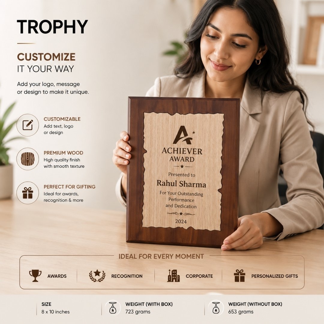 customised Wooden Trophy Plaque - Image 4