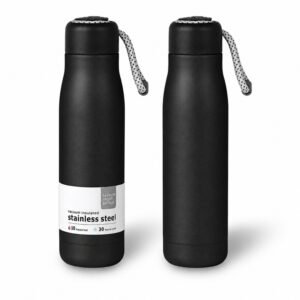 customised thermal flask bottle black